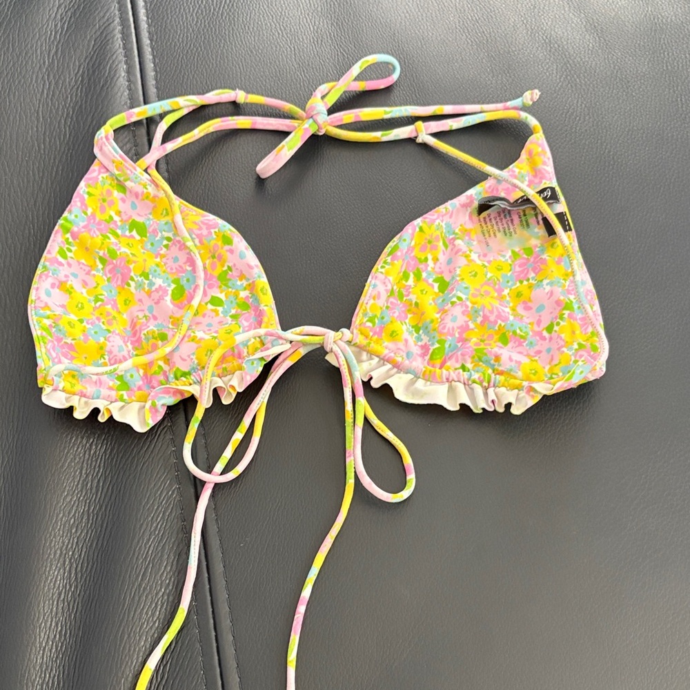 For Love and Lemons floral bikini top